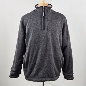 Orvis‎ Quarter Zip Sherpa Fleece Lined Pullover Gray Sweater | Men's Large